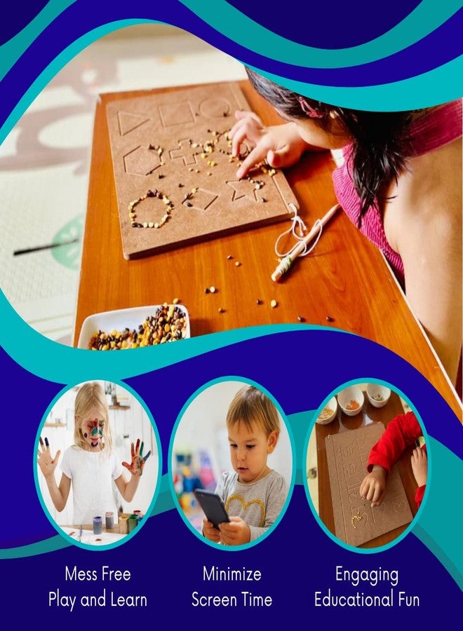 CRYA لوحة تعليمية خشبية من CRYA لتعليم اللغة الهندية للأطفال | ألواح مونتيسوري لتعليم الكتابة اليدوية والعد والتعلم | مجموعة قابلة للعكس من لغزين (حروف هندية وأرقام هندية) - Image 4